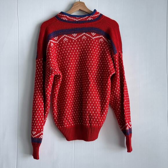 Vintage ALPS Merrimac Valley New England christmas sweater red size large - Picture 7 of 8